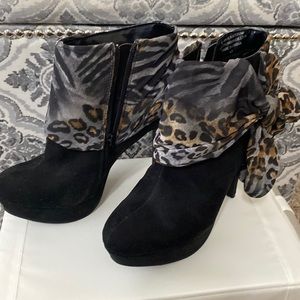 Black Ankle Boots tall heel
